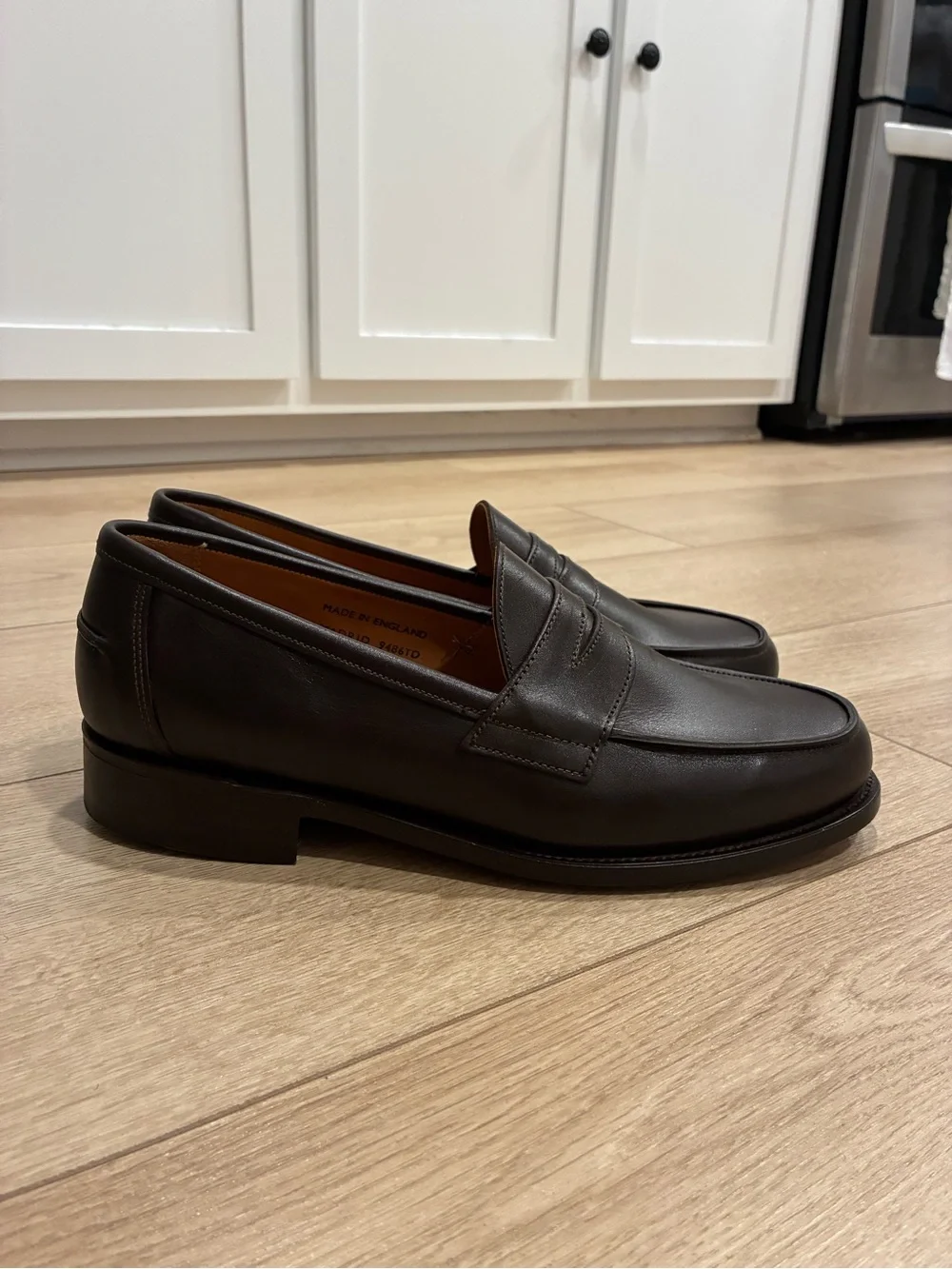 NEW Sanders Men’s Madrid Penny Loafer Dark Brown Leather Size 9